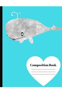 Ocean Whale Wide Ruled Composition Notebook