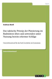 taktische Prinzip der Platzierung im Badminton üben und anwenden unter Nutzung bereits erlernter Schläge