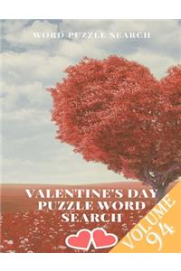 Word Puzzle Search Valentine's Day Puzzle Word Search Volume 94