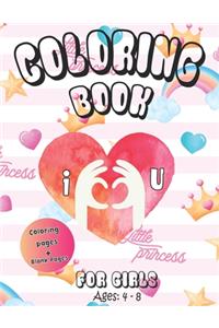 I Love You Coloring Book For Girls Ages 4-8