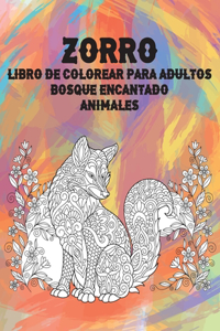 Libro de colorear para adultos - Animales - Bosque encantado - Zorro