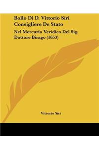 Bollo Di D. Vittorio Siri Consigliere De Stato