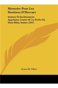 Memoire Pour Les Heritiers D'Hervart