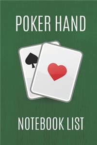 Poker Hand Notebook List