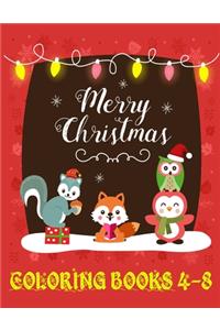 merry christmas coloring books 4-8