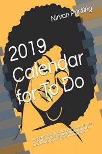 Afro Black Orange Woman: 2019 Calendar 365 Days Daily, Weekly and Monthly Planner, Academic Planner, Personal Organizer for Men, Women, Teachers and Student 7.5 X 9.25 with Note Pages
