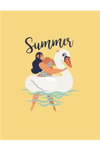 Summer: Summer is calling on yellow cover (8.5 x 11) inches 110 pages, Blank Unlined Paper for Sketching, Drawing, Whiting, Journaling & Doodling