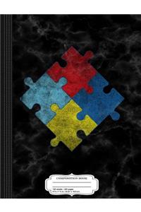 Vintage Autism Awareness Composition Notebook