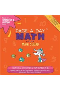 Page a Day Math Subtraction & Counting Book 5: Subtracting 4 from the Numbers 4-14