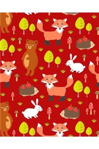 Bullet Journal Notebook Cute Foxes, Rabbits and Bears Pattern 5