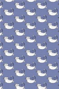 Journal Notebook For Cat Lovers Flying Cats Pattern 10