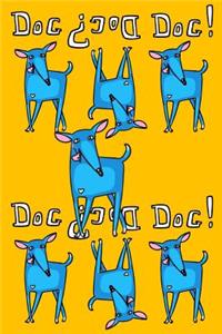 Journal Notebook For Dog Lovers, Blue Dogs in a Row 1