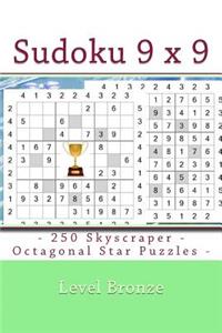 Sudoku 9 X 9 - 250 Skyscraper - Octagonal Star Puzzles - Level Bronze