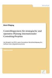 Controllingsystem für strategische und operative Planung internationaler Consulting-Projekte