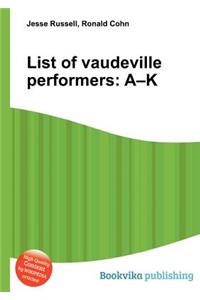 List of Vaudeville Performers
