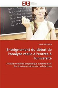 Enseignement du début de l''analyse réelle à l''entrée à l''université