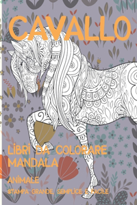 Libri da colorare Mandala - Stampa grande, semplice e facile - Animale - Cavallo