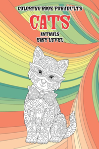 Coloring Book for Adults Easy Level - Animals - Cats