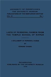 Lists of Personal Names from the Temple School o – A Syllabary of Personal Names