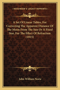 Set Of Linear Tables, For Correcting The Apparent Distance Of The Moon From The Sun Or A Fixed Star, For The Effect Of Refraction (1815)