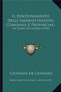 Funzionamento Delle Amministrazioni Comunali E Provinciali