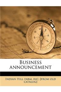 Business Announcement