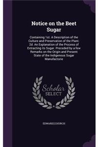 Notice on the Beet Sugar