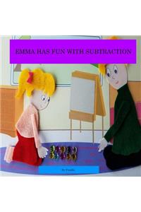 Emma has fun with subtraction