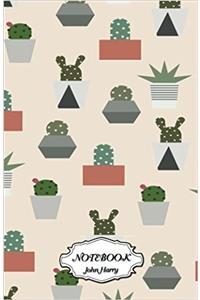 Notebook Dot-grid Cactus Pattern