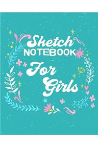 Sketch Notebook For Girls: Dot Grid Journal Notebook