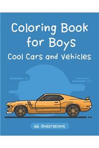 Coloring Book for Boys Cool Cars and Vehicles