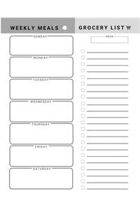 Weekly Meals Shopping List