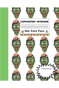 Composition Notebook Wide Ruled Paper