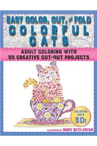 Easy Color, Cut, and Fold Colorful Cats