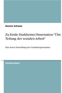 Zu Emile Durkheims Dissertation Über die Teilung der sozialen Arbeit