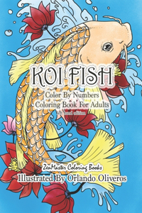 Koi Fish Adult Color By Numbers Coloring Book Left Hand Edition