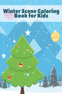 Winter Scene Coloring Book for Kids