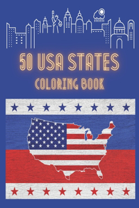 50 USA States Coloring Book