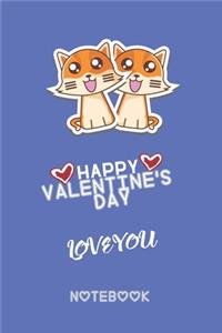 Cute Cats Valentine's Day Gift for Cat lovers Notebook journal