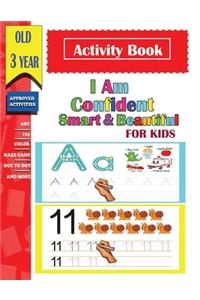 I Am Confident, Smart & Beautiful Activity Book For Kids old 3 year