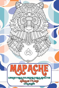 Libros para colorear para adultos - Letra grande - Animales y flores - Mapache