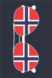 Norway Notebook 'Norway Sunglasses' - Holiday Planner - Norwegian Flag Diary - Norway Travel Journal