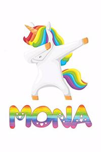 Mona: Mona Journal Notebook Dabbing Unicorn Rainbow