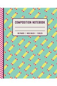 Composition Notebook 100 Pages Wide Ruled 7x5x9.25