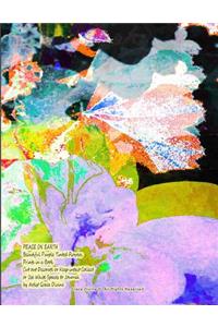Peace on Earth Beautiful Purple Tinted Flowers Prints in a Book Cut Out Decorate or Keep Intact Collect or Use White Spaces to Journal by Artist Grace Divine