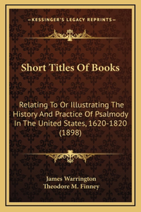 Short Titles Of Books