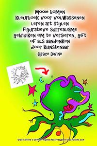 mooie bomen kleurboek voor volwassenen leren art stijlen figuratieve surrealisme gebruiken om te versieren, gift of als aandenken door kunstenaar Grace Divine
