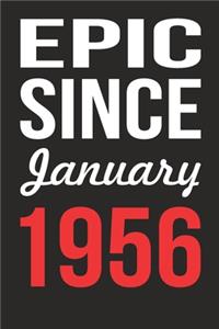 Epic Since January 1956 Journal keepsake Gift, a birthday journal to remember dates