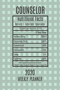 Counselor Weekly Planner 2020 - Nutritional Facts