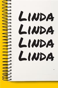Name Linda Notebook Cute Birthday Gift Born First Given Name Pride Linda